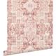 Papier peint tapis patchwork kilim oriental - 53 cm x 10,05 m de Estahome rose terracotta