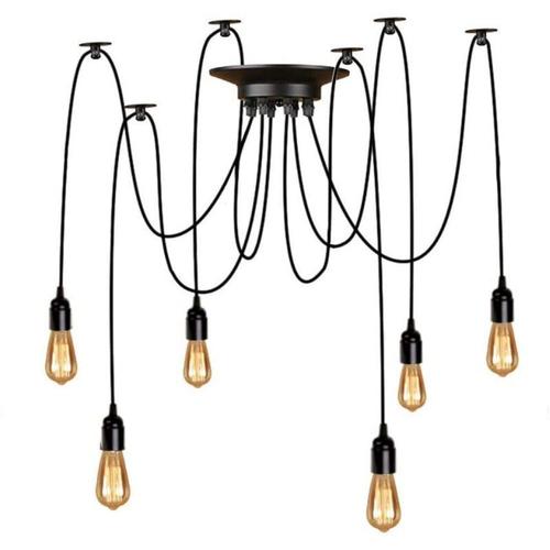 Goeco – Hängelampe Industriell und Vintage 6 Lichtern Kronleuchter E27 Basis Für Wohnzimmer