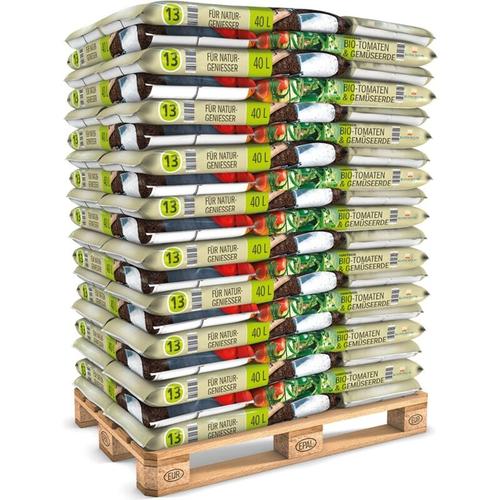 Bio Tomatenerde Gemüseerde Gewächshauserde Erde Gartenerde torffrei 2.400 l (60 x 40 l) Palette