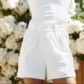 Anthropologie Shorts | Anthropologie White Cinched High Waisted Cargo Shorts | Color: White | Size: M