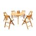 Winston Porter Cimara Round 6 - Person Outdoor Dining Set Wood/Teak in Brown/White | 75 W x 52 D in | Wayfair DSSurfliner_52Round_7_AA_2