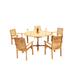 Winston Porter Cimah Round 5 - Person 70" Long Teak Outdoor Dining Set Wood/Teak in Brown/White | 105 W x 60 D in | Wayfair DSHari_60Round_6_AA_2