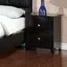 Red Barrel Studio® Bedroom Bed Side Table Nightstand Black Color Wooden 3 Drawers Table Wood in Black/Brown | 25 H x 16 W x 22 D in | Wayfair