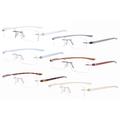 Eyekepper 6-Pack Mix Color Small Lenes Rimless Reading Glasses Women - Frameless Reader Eyeglasses for Men Reading +0.50