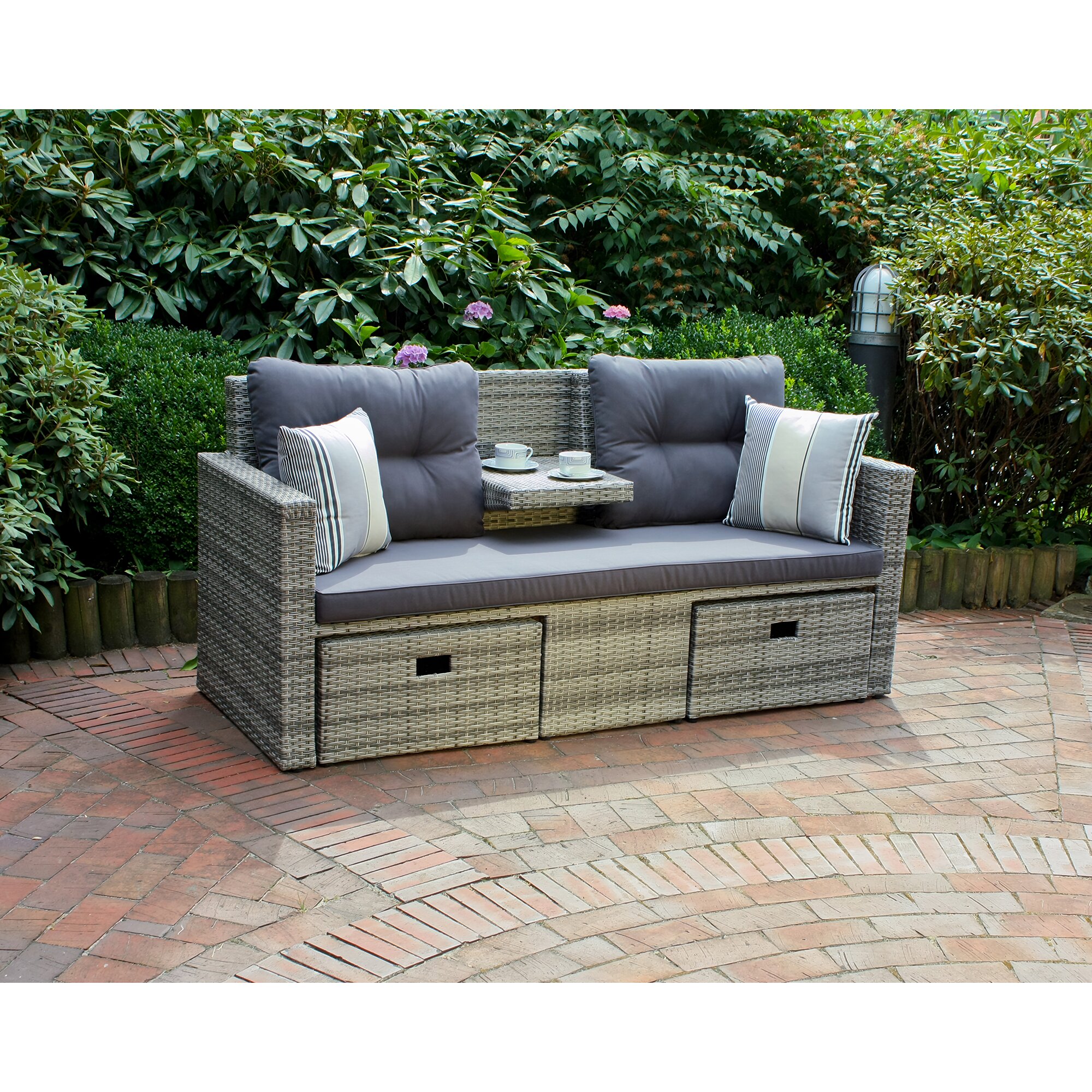 GartenZeit »Valletta« Lounge-Sofa grau