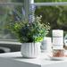 Enova Home Mixed Artificial Lavender and Eucalyptus Grass Arrangement in Ceramic Pot for Home Decór - Green and Purple