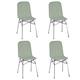 Lot de 4 chaises en rotin vert tilleul