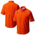 Men's Columbia Orange Illinois Fighting Illini Tamiami Omni-Shade Button-Down Shirt