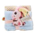 NICI Set Hase Hopsali: 2X weiches Mulltuch 60x60 cm + 1x Flauschiger Baby-Greifling 10 cm Schmusetücher & Baby-Kuscheltier ab 0+ Monaten Schnuffeltuch/Schmusetier für Mädchen & Jungen, 48047