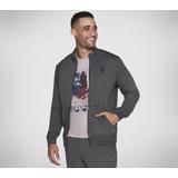 Skechers Men's The Hoodless Hoodie GO WALK Everywhere Jacket | Size 3XL | Charcoal | Cotton/Polyester