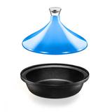 NutriChef 2.75 qt. Non-Stick Ceramic Stock Pot w/ Lid Non Stick/Enameled Cast Iron/Cast Iron in Blue | 9.05 H x 11.61 W in | Wayfair NCTJBUL