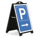 MT Displays Sandwich Board A-Frame Sidewalk Sign P-Right Plastic in Black | 44.69 H x 28.94 W x 26.77 D in | Wayfair UPSP320024X9117