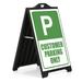 MT Displays Sidewalk Customer Parking Only Sign Plastic in Black | 44.69 H x 28.94 W x 26.77 D in | Wayfair UPSP320024X9112