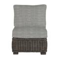 Summer Classics Rustic Woven Sectional Slipper Chair Wicker/Rattan in Black | 32 H x 26 W x 37.5 D in | Outdoor Furniture | Wayfair