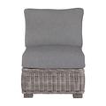 Summer Classics Rustic Woven Sectional Slipper Chair Wicker/Rattan in Gray | 32 H x 26 W x 37.5 D in | Outdoor Furniture | Wayfair