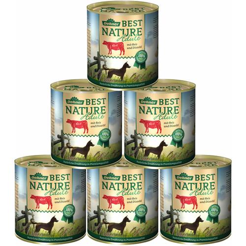 Dehner - Best Nature Hundefutter Adult, Rind und Reis mit Distelöl, 6 x 800 g (4.8 kg)