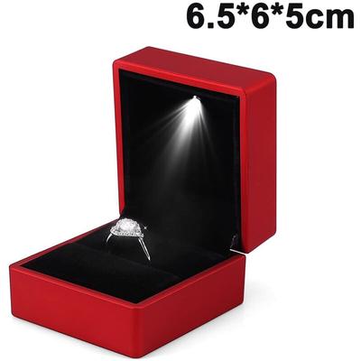 Led beleuchtete Ring Box Ohrring Ring Geschenkbox Ehering Schmuck Display Verpackung Organizer