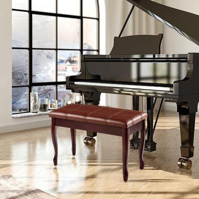 Solid Wood PU Leather Piano Bench with Storage - 29.5" x 14" x 19.5" (L x W x H)
