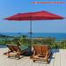 15 Feet Patio Double-Sided Umbrella with Hand-Crank System - 15.4' x 9.2' x 8.0' (LxWxH)