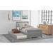 Modern Stylish Twin size Pinewood Platform Bed with Twin Trundle, Headboard, Wood Slats Support and No Box Spring Needed