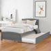 Modern Twin Wood Platform Bed with Twin Trundle, No Box Spring Needed