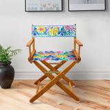 18" Director's Chair Natural Frame-Garden Flowers - 21.75"W x 17"D x 33.75"H