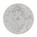 Shahbanu Rugs Gray, Hand Knotted Broken Persian Design, Wool and Pure Silk, Round Oriental Rug (6'7" x 6'7") - 6'7" x 6'7"