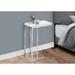 Accent Table, C-shaped, End, Side, Snack, Living Room, Bedroom, Metal, Laminate, Glossy Chrome, Contemporary, Modern