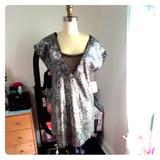 Free People Dresses | Free People Silver And Black Sequin Dress | Color: Gray/Silver | Size: Xs