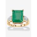 Women's Gold Over Sterling Silver Genuine Emerald And White Topaz Ring by PalmBeach Jewelry in Emerald (Size 10)