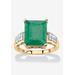 Women's Gold Over Sterling Silver Genuine Emerald And White Topaz Ring by PalmBeach Jewelry in Emerald (Size 8)