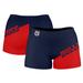 Women's Navy Fresno State Bulldogs Plus Size Color Block Shorts