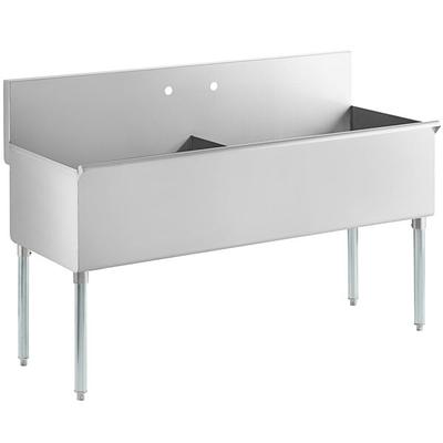 Regency 30" x 21" x 14" Two-Compartment Utility Sink for (1) 8" Center Faucet