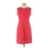 Lands' End Casual Dress - Sheath Crew Neck Sleeveless: Red Print Dresses - Women's Size 2 Petite