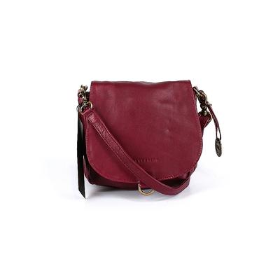 Wanderers Travel Co. Leather Crossbody Bag: Burgundy Solid Bags