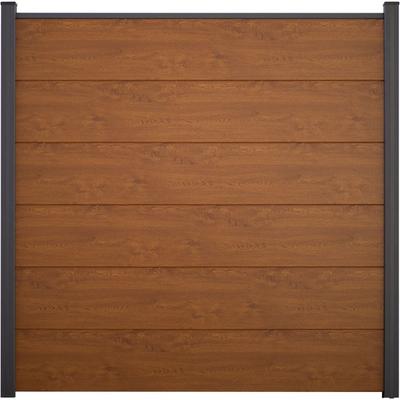 GroJa BasicLine PVC-Steckzaun Sichtschutzzaun Golden Oak