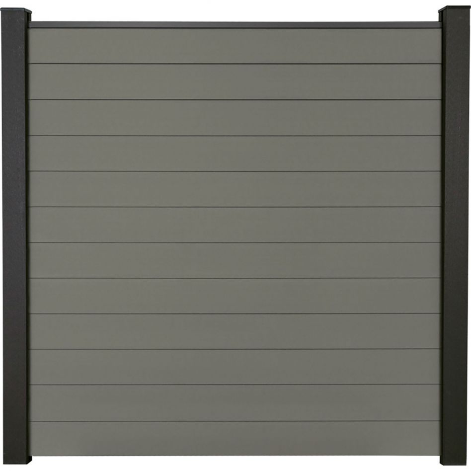 GroJa Solid Steckzaun Sichtschutzzaun Grau Sichtschutz Steckzaun Lamellenzaun Image
