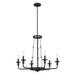 Winston Porter Cillean 39 Inch 6 Light Chandelier w/ Opal Glass In Classic Pewter Metal in Black | 23.75 H x 29 W x 29 D in | Wayfair