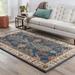 Blue/Orange 96 x 0.4 in Indoor Area Rug - Birch Lane™ Crestfield Hand-Woven Tufted Wool Dark Blue/Cream/Orange Area Rug | 96 W x 0.4 D in | Wayfair