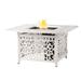 Ophelia & Co. Marquette 24.5" H x 42" W Aluminum Propane Fire Pit Table w/ Lid Aluminum in White | 24.5 H x 42 W x 42 D in | Wayfair