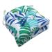 Islamorada Blue/Green Reversible Chair Pad (Set of 2) - 16 X 15.5 X 4