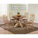 Brook Distressed Two Tone Light Creamy Wheat with Warm Pecan Brown Side Chair (Set of 2) - 23"L x 18.5"W x 38"H