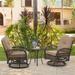 Outdoor Rocker Patio Chairs 360 ° Swivel , 3 or 5 Pieces Patio Conversation Set with Thickened Cushions and Glass Table