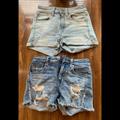 American Eagle Outfitters Shorts | 2 Pairs Of Blue Distressed American Eagle Jean Shorts, Sizes 0 & 2 | Color: Blue | Size: 0/2