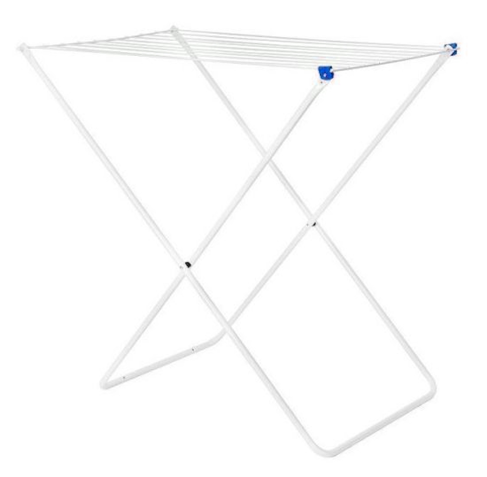 DanDiBo Wäscheständer Wäschetrockner Standtrockner Weiß 93918 Faltbar Schmal Metall ohne Flügel ohne Rollen Platzsparend Zusammenklappbar Image