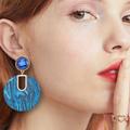 Free People Jewelry | Circle Earrings Acrylic Blue Marble | Color: Blue | Size: Os