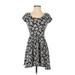 Forever 21 Casual Dress - A-Line: Black Floral Dresses - Women's Size Small