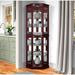 Alcott Hill® Corner Curio Cabinet Wood/Glass in Brown | 72 H x 26 W x 19.63 D in | Wayfair ADML3034 39698066