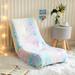 Urban Shop Rainbow Faux Fur Rocker Gaming Chair Microfiber in Blue/Pink/White | 28.5 H x 16.5 W x 21.5 D in | Wayfair WK658878