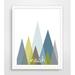 Finny and Zook Modern Abstract Mountains Personalized w/ Name Paper Print in Blue | 20 H x 16 W in | Wayfair P001967B